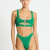 Women Bond-Eye Bikini Tops | Ring Sasha Crop|Emerald Tiger