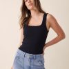 Women Ceres Life Tops | Organic Contour Rib Square Neck Tank