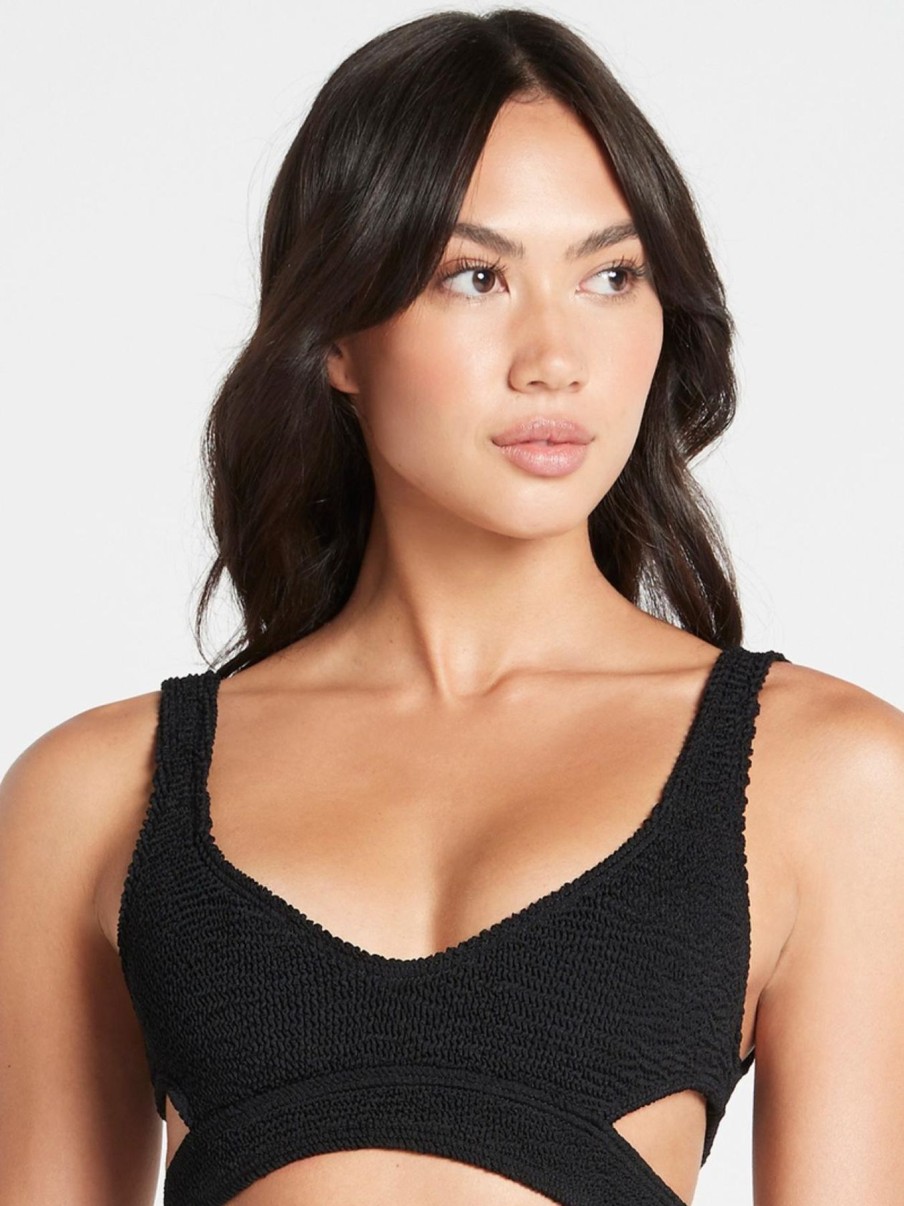 Women Bond-Eye Bikini Tops | Nino Crop|Black