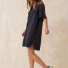 Women Ceres Life Dresses | Boxy Shirt Dress|Washed Black