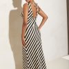 Women BISK The Label Dresses | Ellery Stripe Linen Blend Maxi Dress