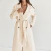 Women BISK The Label Jackets | Avalon Contrast Stitch Trench