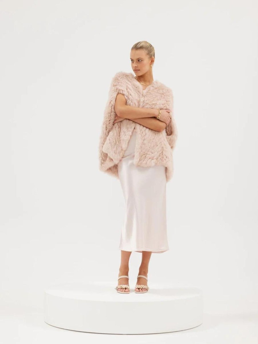 Women Bubish Jackets | Franki Chevron Poncho-Soft Nude
