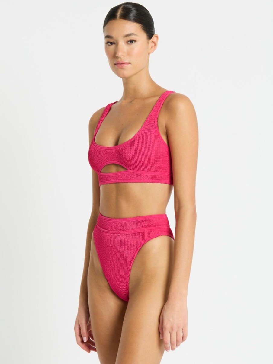 Women Bond-Eye Bikini Tops | Sasha Crop|Raspberry